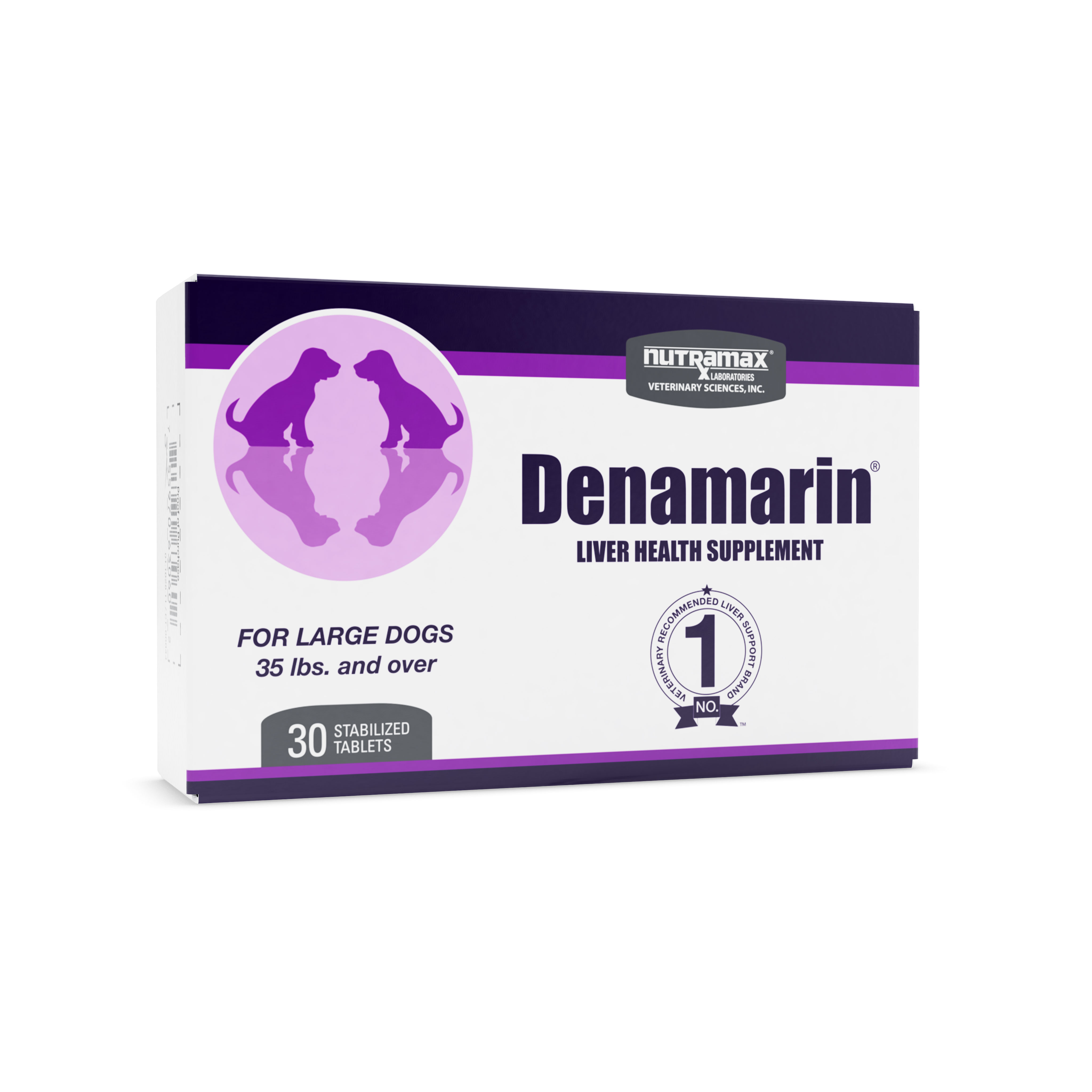 תוסף כבד דנמרין Nutramax, טבליות מצופות 425 מ"ג לכלבים מגזע גדול, 30 יח